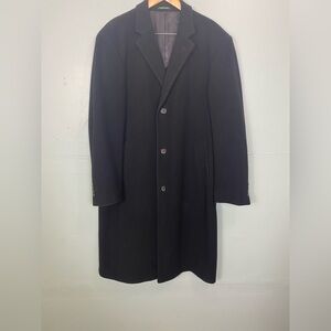 Lauren Ralph Lauren Wool Cashmere Black Pea Long Coat Overcoat‎ Size 44 Long